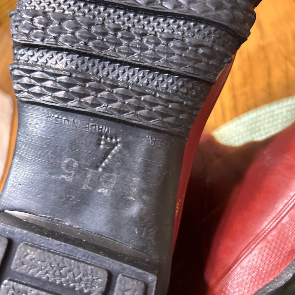 Vintage Lehigh Steel Toe Boots Mens 7 Red Ranger Rubber Safety Sherpa Lined - Picture 14 of 14